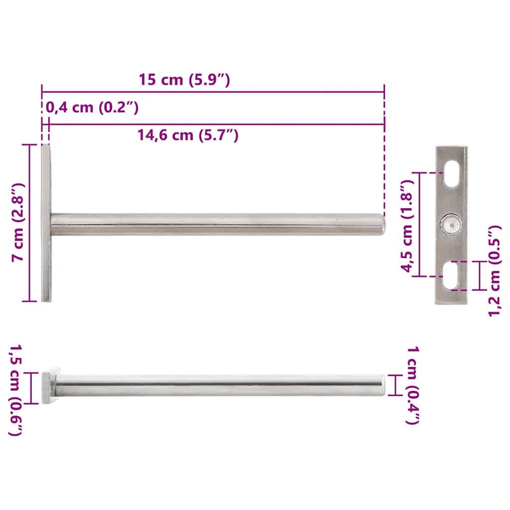 vidaXL Regalträger Schwebend 12 Stk. Unsichtbar Ø10x150 mm