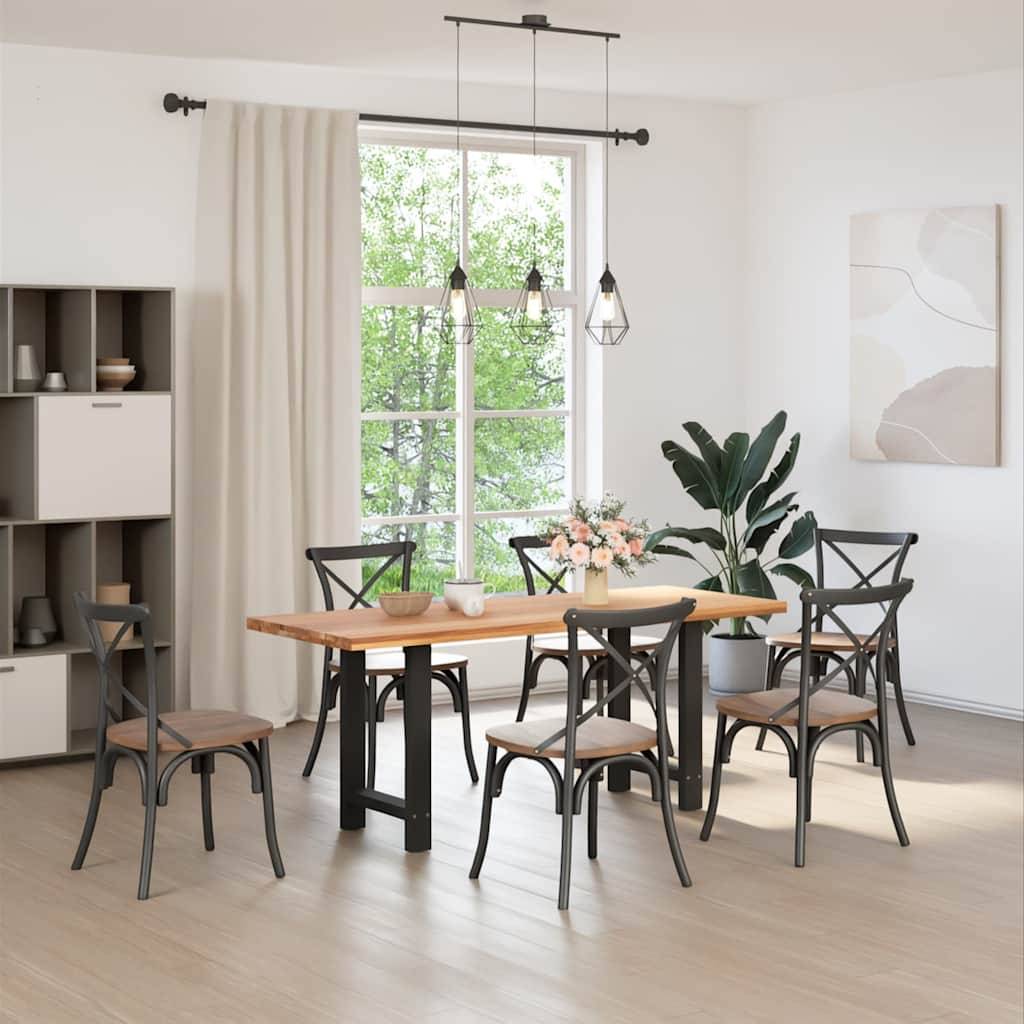vidaXL Couchtischbeine Schwarz 2 Stk. 50x(72-73) cm Stahl
