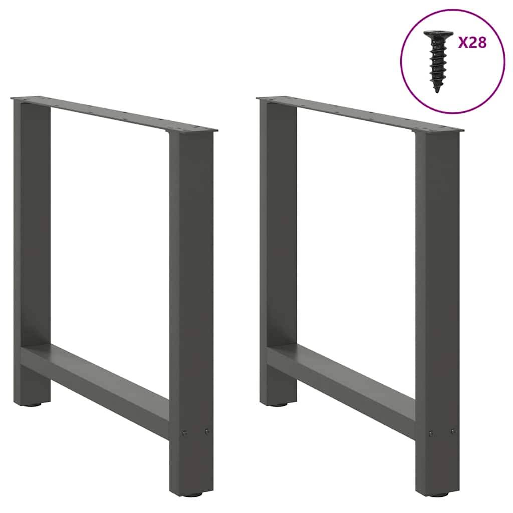 vidaXL Couchtischbeine Anthrazit 2 Stk. 80x(72-73) cm Stahl