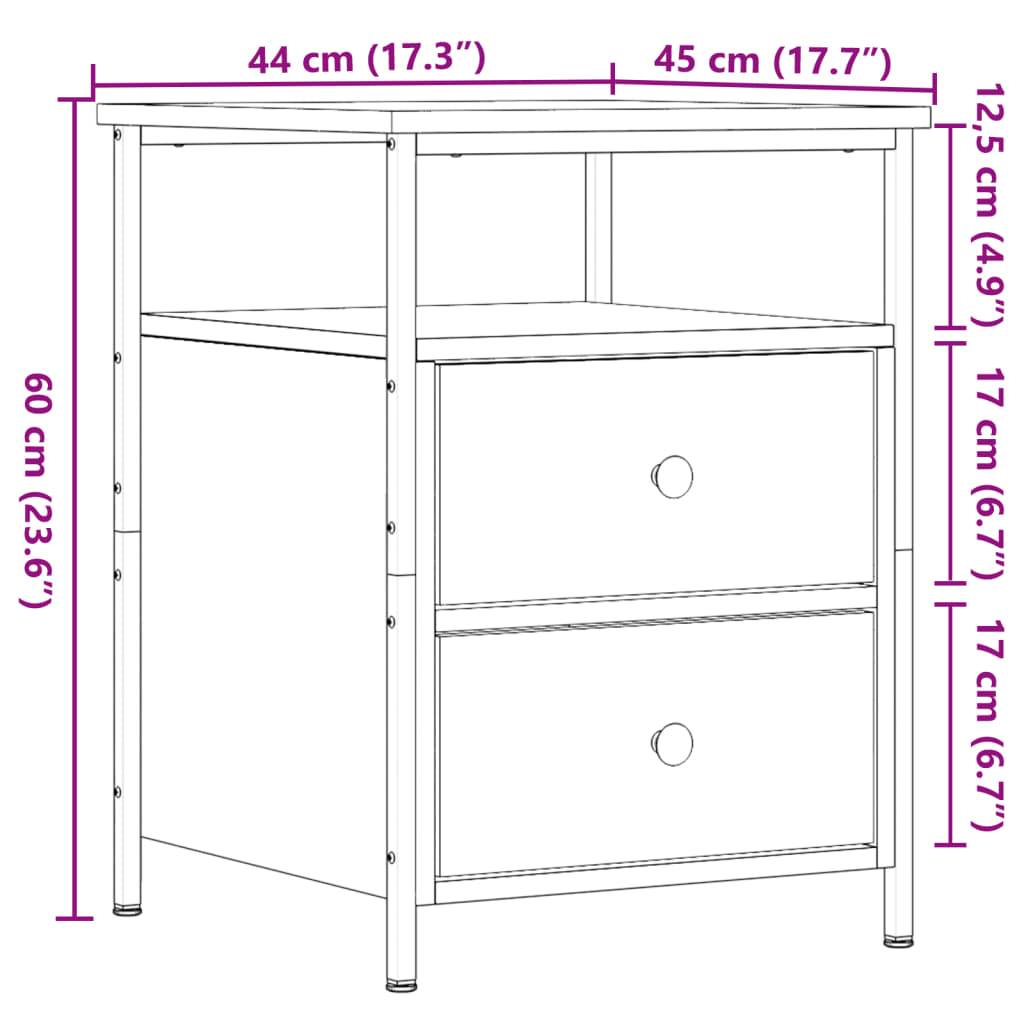vidaXL Nachttisch Artisan-Eiche 44x45x60 cm Holzwerkstoff