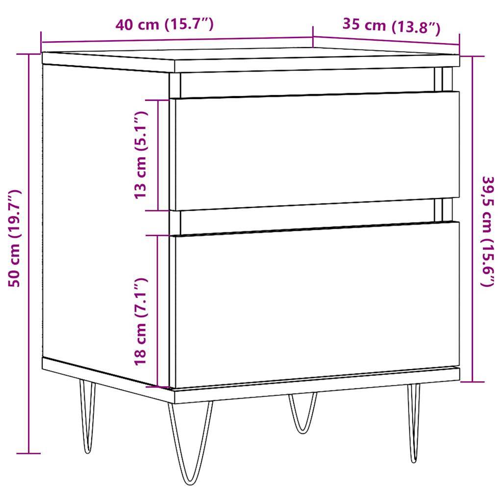 vidaXL Nachttisch Altholz-Optik 40x35x50 cm Holzwerkstoff