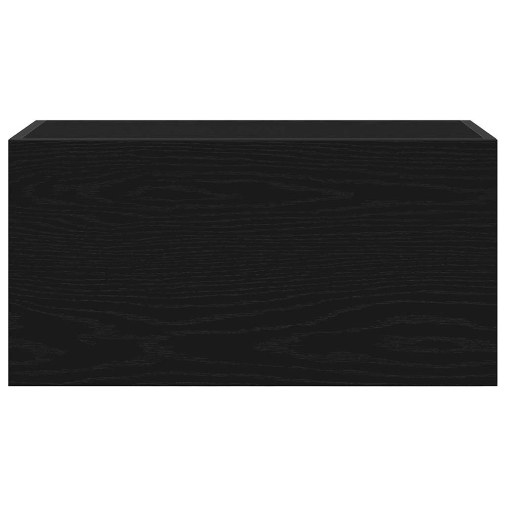 vidaXL Bad-Wandschrank Schwarz 60x25x30 cm Holzwerkstoff