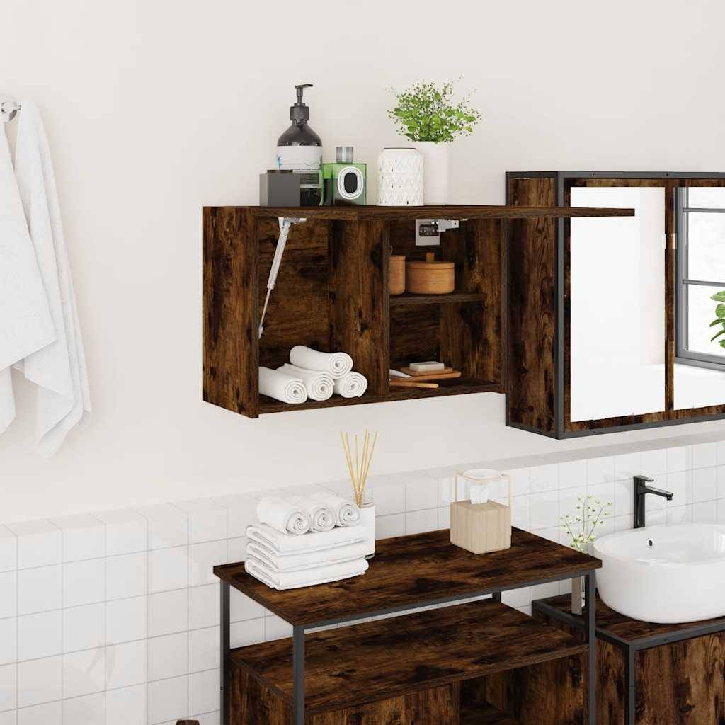 vidaXL Bad-Wandschrank Räuchereiche 60x25x40 cm Holzwerkstoff
