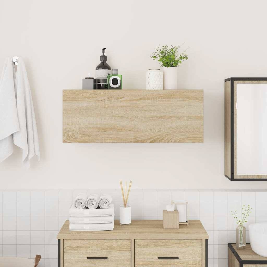 vidaXL Bad-Wandschrank Sonoma-Eiche 80x25x30 cm Holzwerkstoff