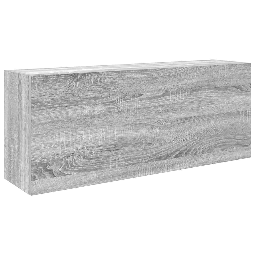vidaXL Bad-Wandschrank Grau Sonoma 100x25x40 cm Holzwerkstoff