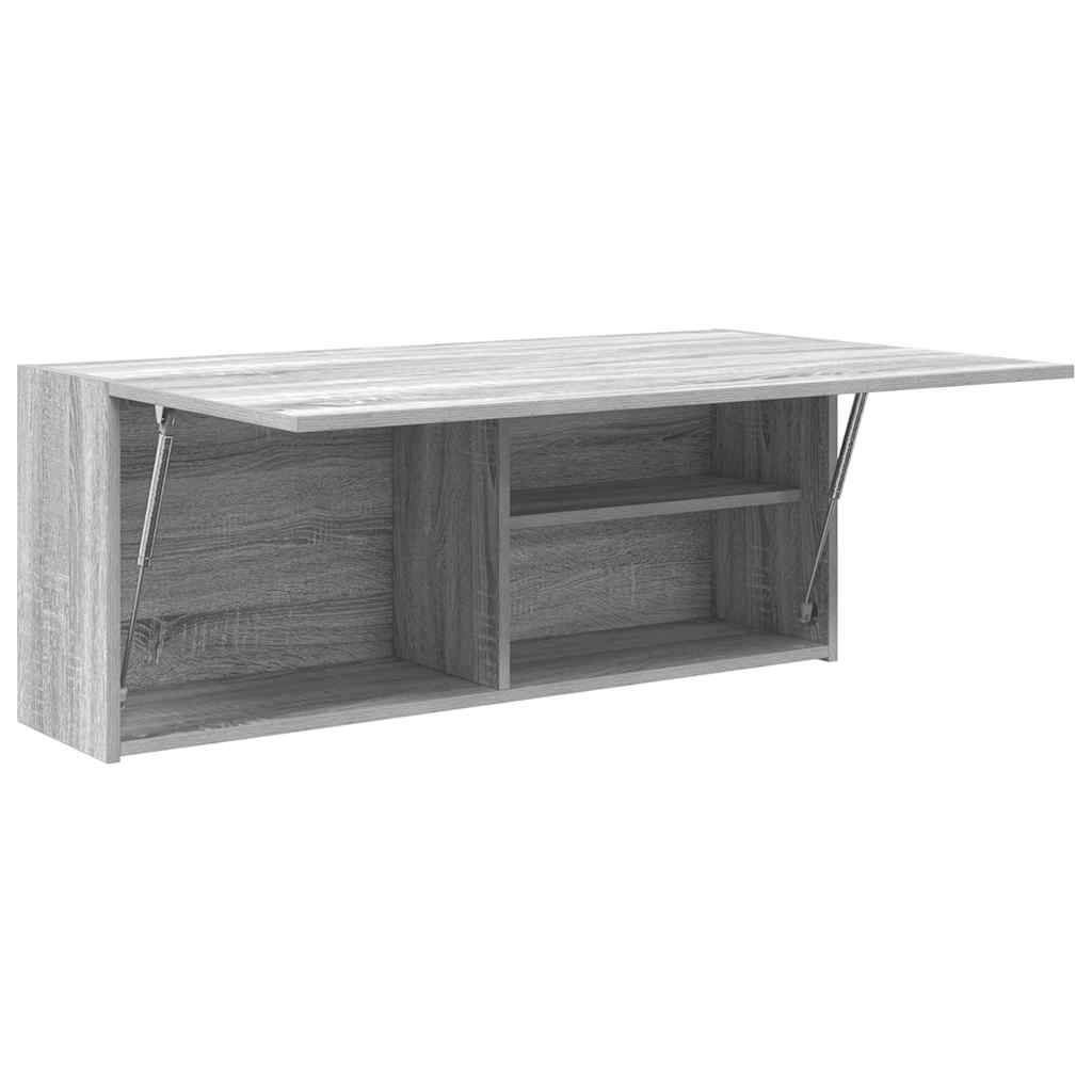 vidaXL Bad-Wandschrank Grau Sonoma 100x25x40 cm Holzwerkstoff