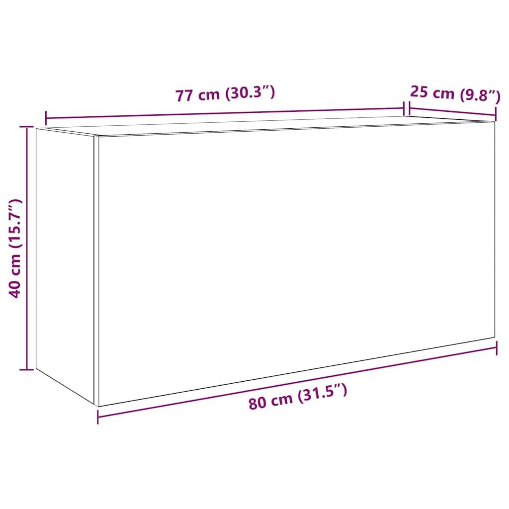 vidaXL Bad-Wandschrank Schwarz 80x25x40 cm Holzwerkstoff