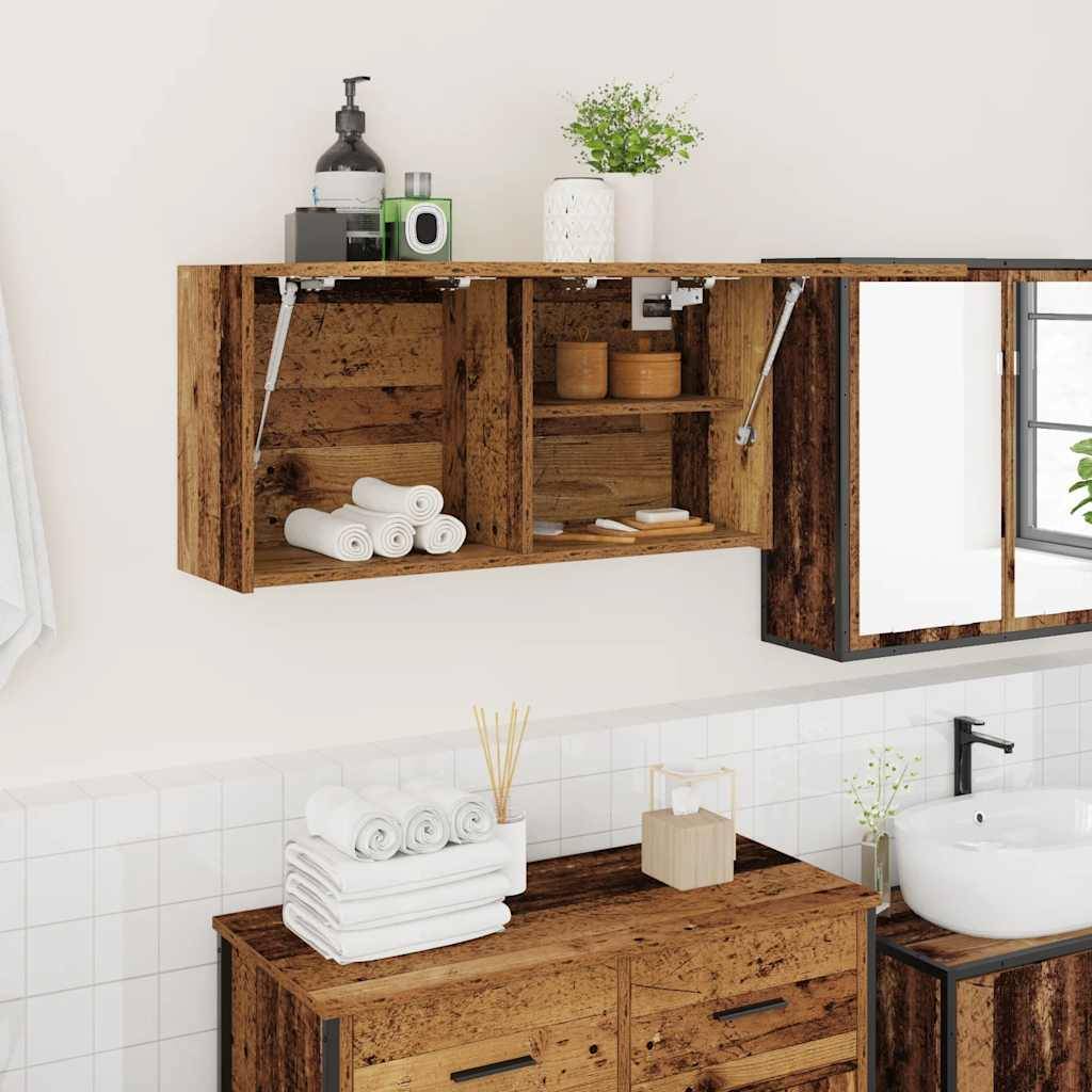 vidaXL Bad-Wandschrank Altholz-Optik 80x25x40 cm Holzwerkstoff