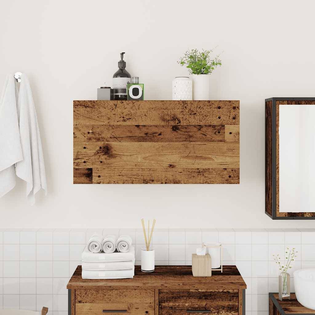 vidaXL Bad-Wandschrank Altholz-Optik 80x25x40 cm Holzwerkstoff