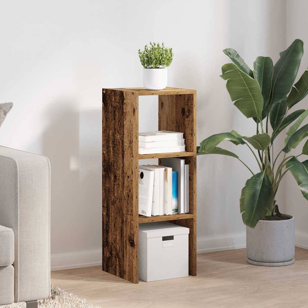 vidaXL Bücherregal Stapelbar Altholz-Optik 30x30x80 cm Holzwerkstoff
