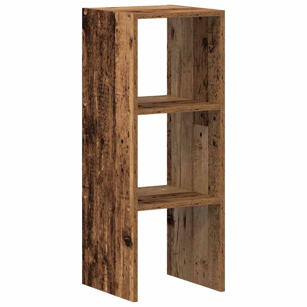 vidaXL Bücherregal Stapelbar Altholz-Optik 30x30x80 cm Holzwerkstoff