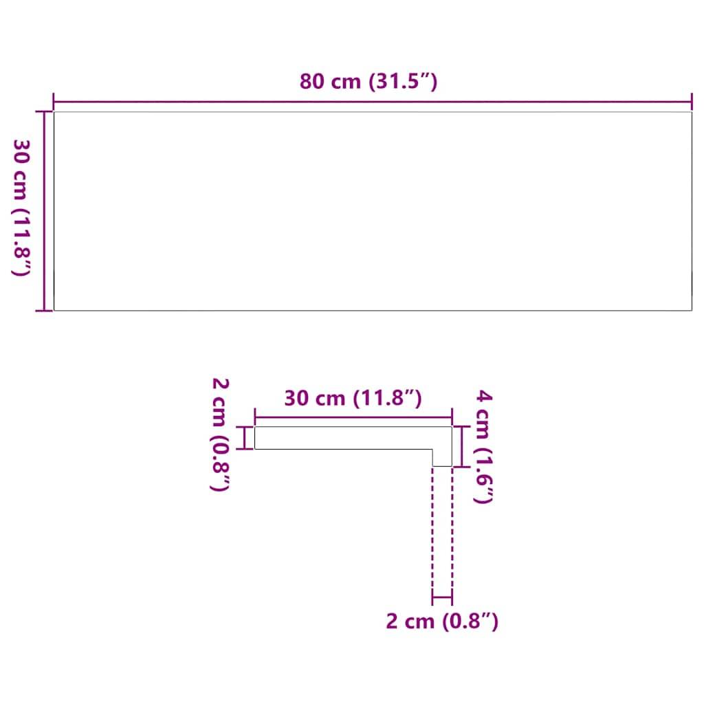 vidaXL Treppenstufen 2 Stk. Dunkelbraun 80x30x2 cm Massivholz Eiche