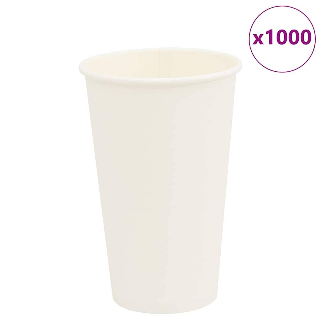 vidaXL Pappbecher 1000 Stk. 16oz 400ml Weiß