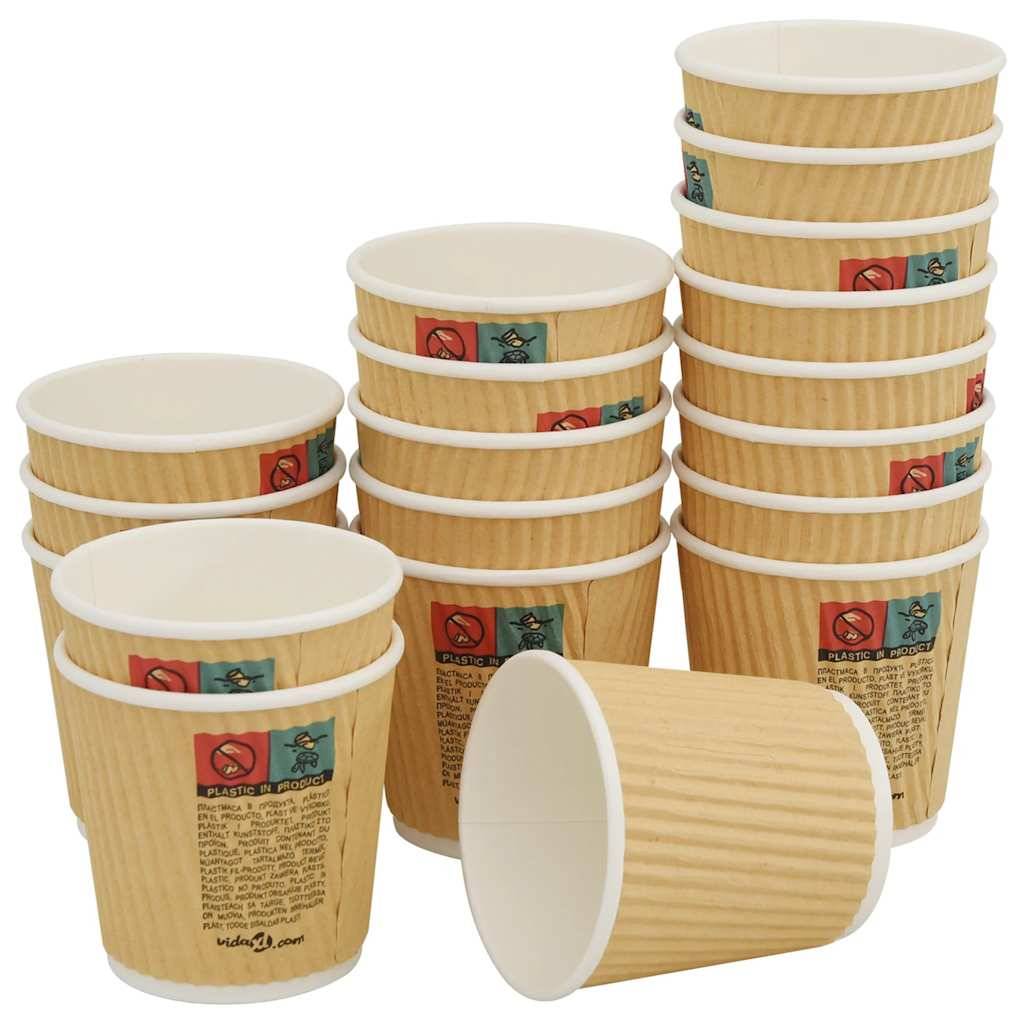 vidaXL Pappbecher 1000 Stk. 4oz 100ml Braun