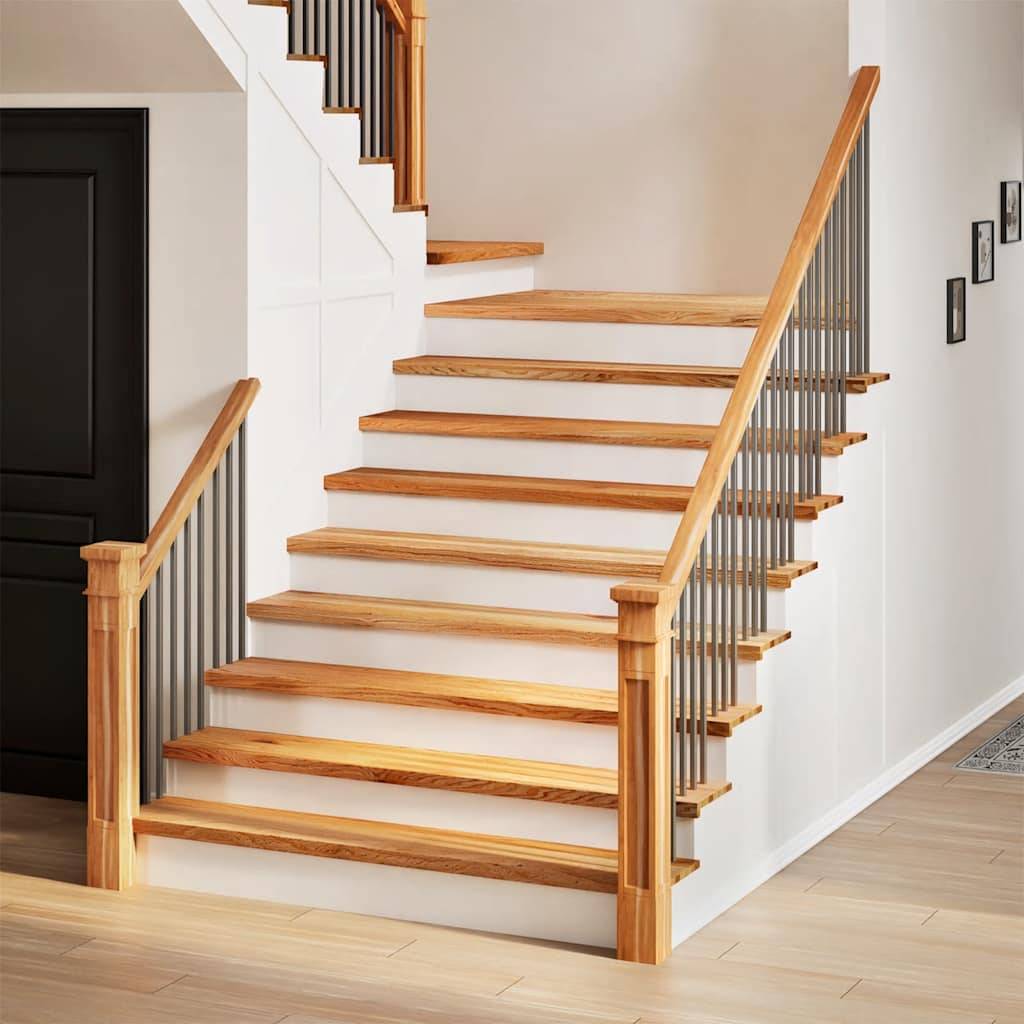 vidaXL Treppenstufen 16 Stk. Hellbraun 120x30x2 cm Massivholz Eiche