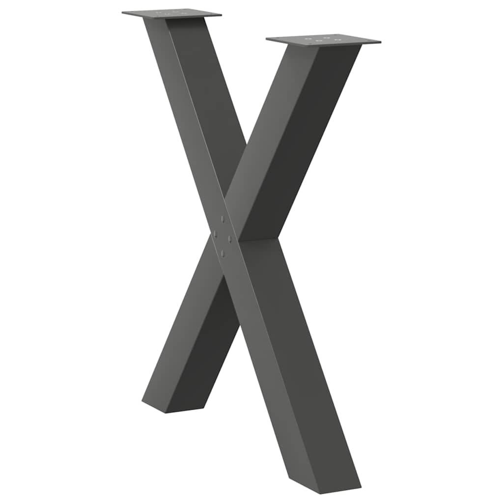 vidaXL Esstischbeine X-Form 3 Stk. Anthrazit 70x(72-73) cm Stahl