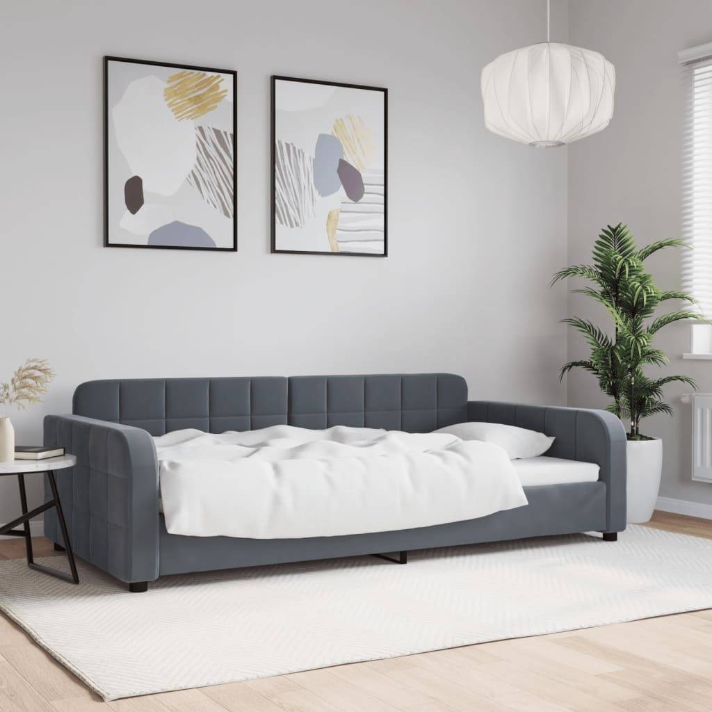 vidaXL Tagesbett Dunkelgrau 100x200 cm Samt