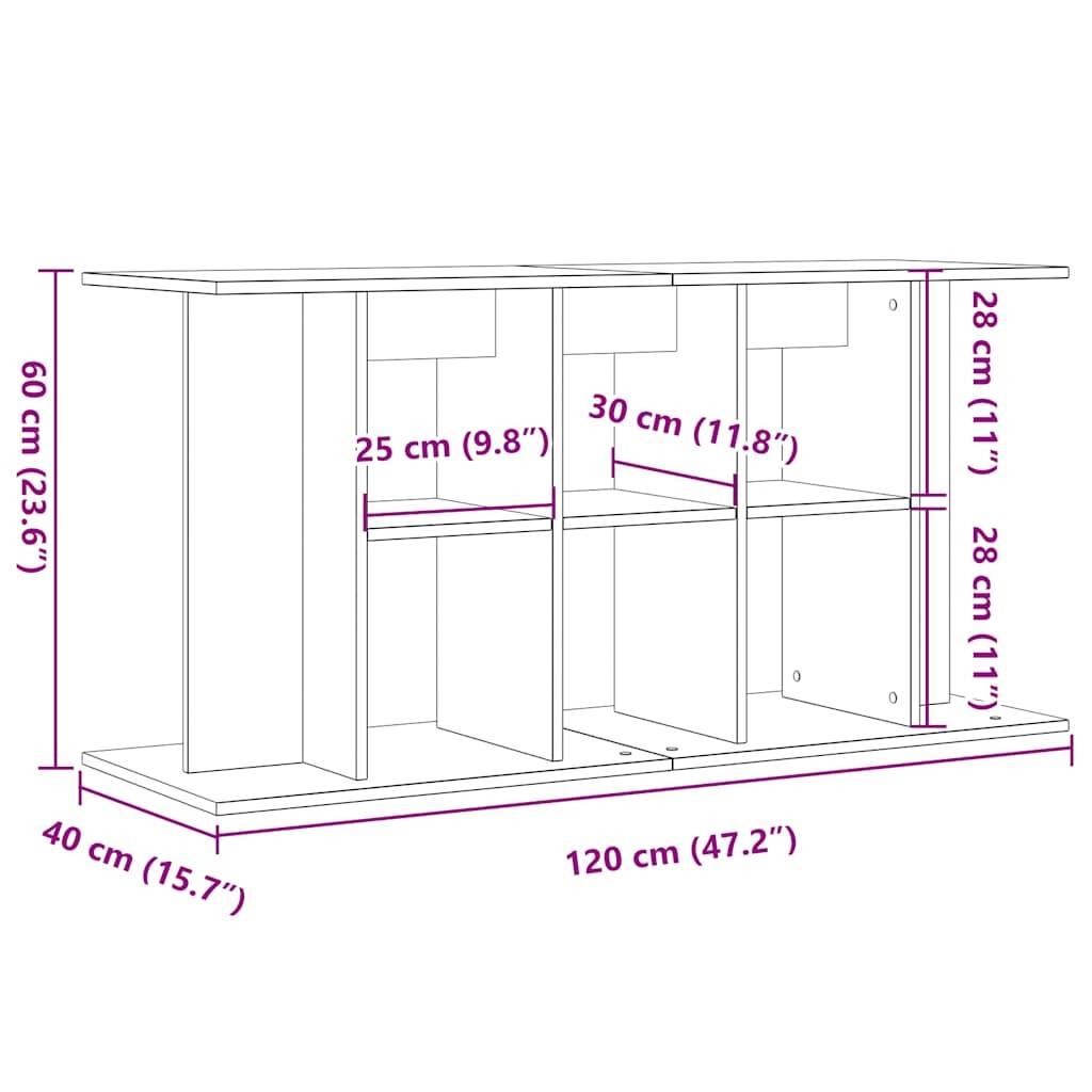 vidaXL Aquariumständer Artisan-Eiche 120x40x60 cm Holzwerkstoff