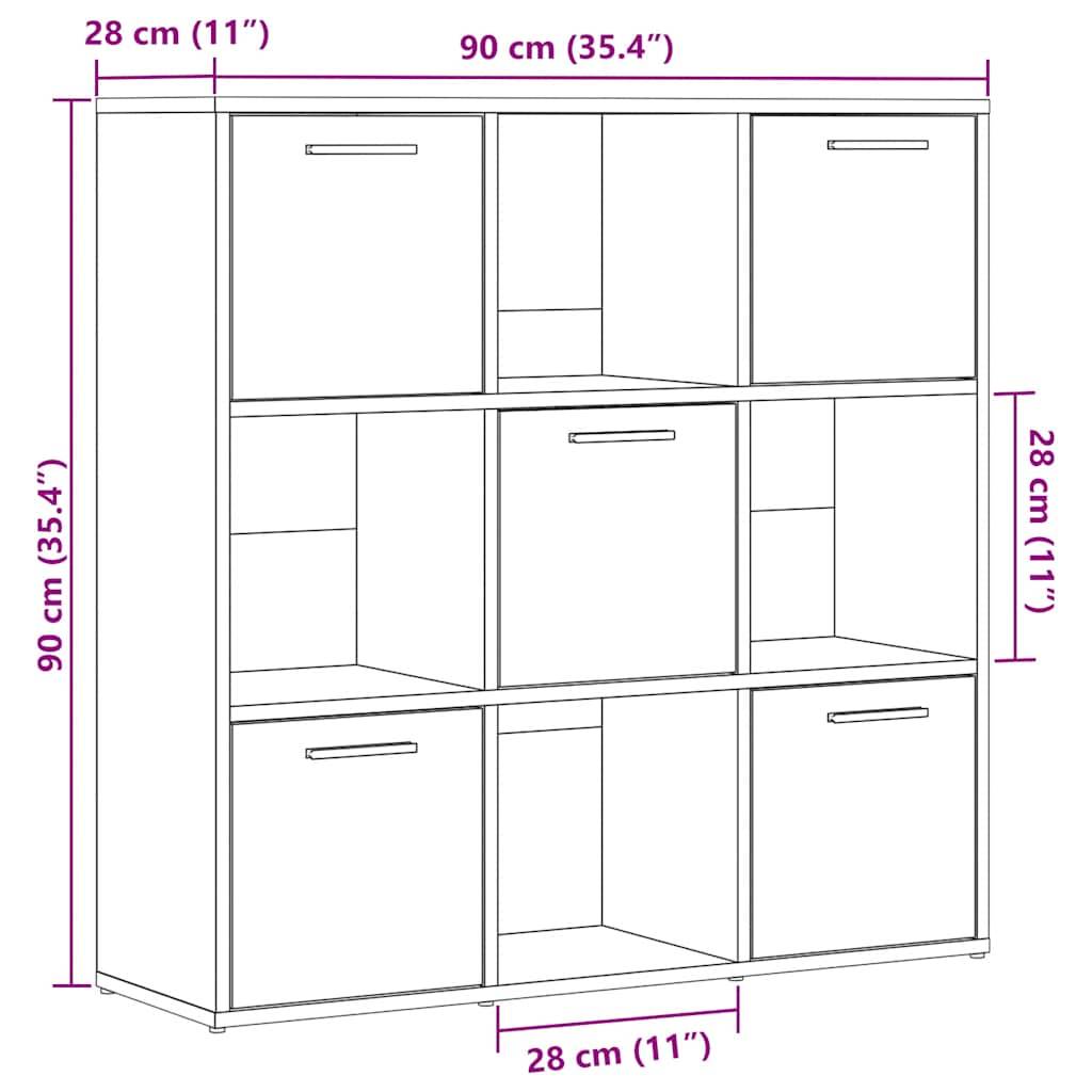 vidaXL Bücherregal Altholz-Optik 90x28x90 cm Holzwerkstoff