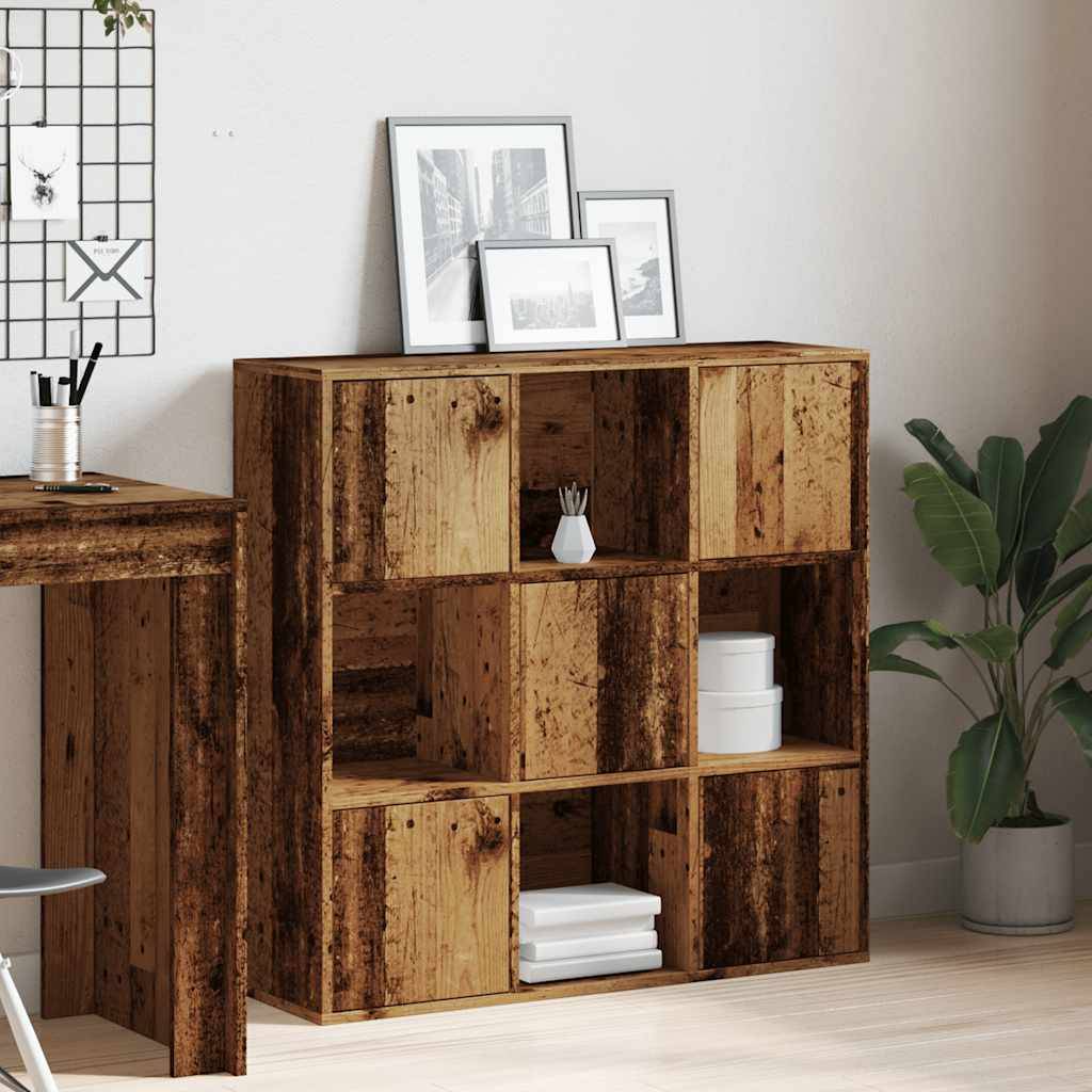 vidaXL Bücherregal Altholz-Optik 90x28x90 cm Holzwerkstoff
