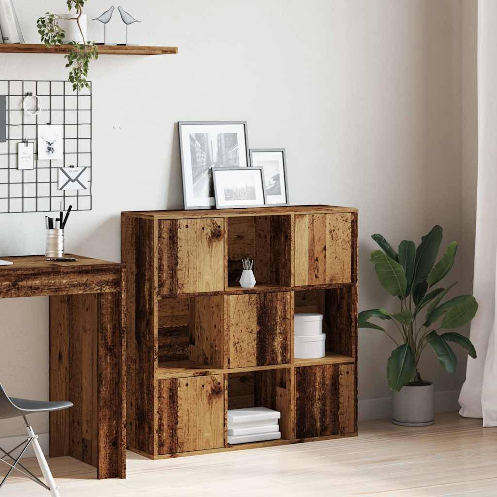 vidaXL Bücherregal Altholz-Optik 90x28x90 cm Holzwerkstoff