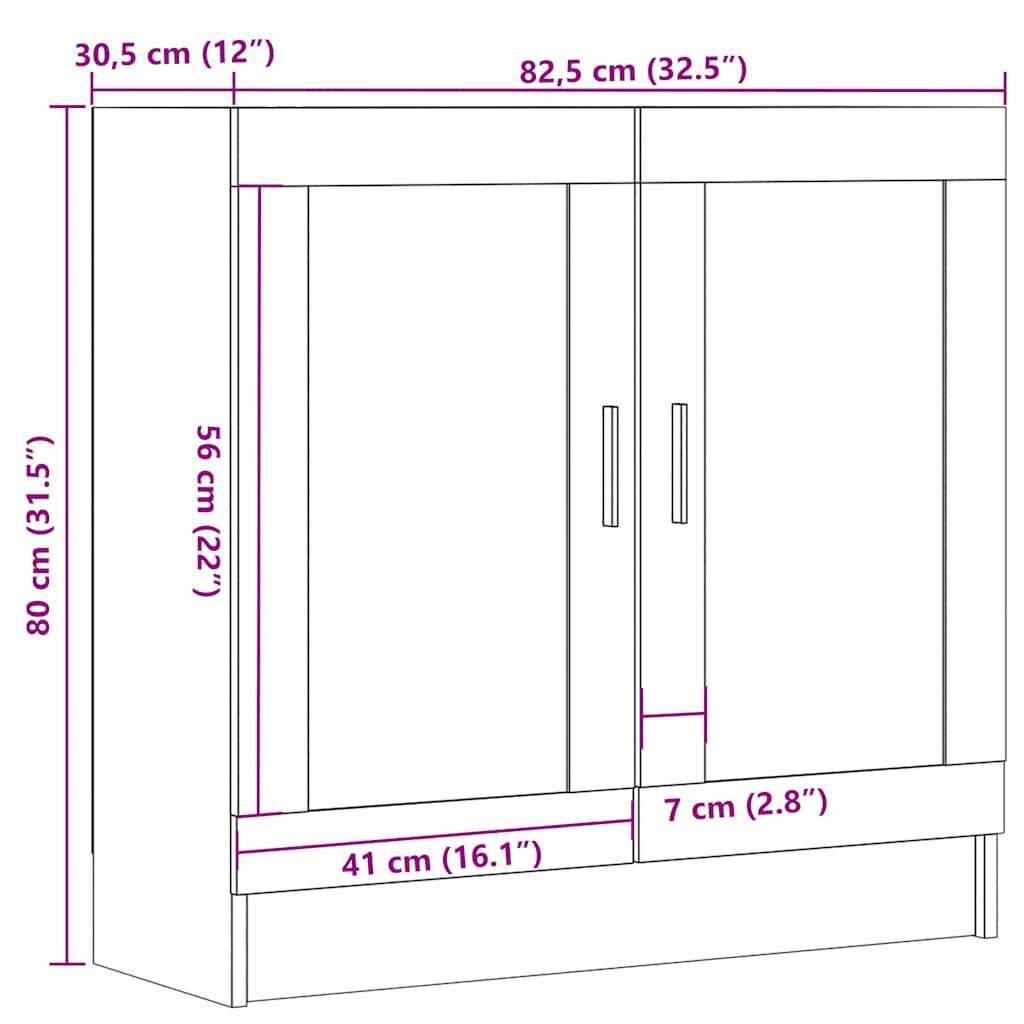 vidaXL Bücherschrank Altholz-Optik 82,5x30,5x80 cm Holzwerkstoff