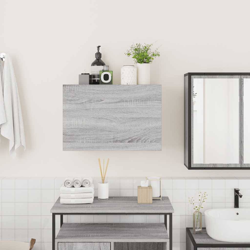 vidaXL Bad-Wandschrank Grau Sonoma 60x25x40 cm Holzwerkstoff