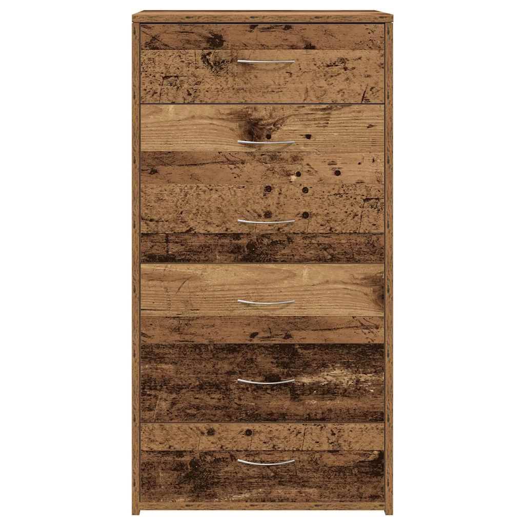 vidaXL Sideboard mit 6 Schubladen Altholz-Optik 50x34x96 cm