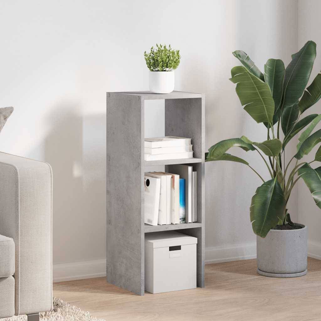 vidaXL Bücherregal Stapelbar Betongrau 30x30x80 cm Holzwerkstoff
