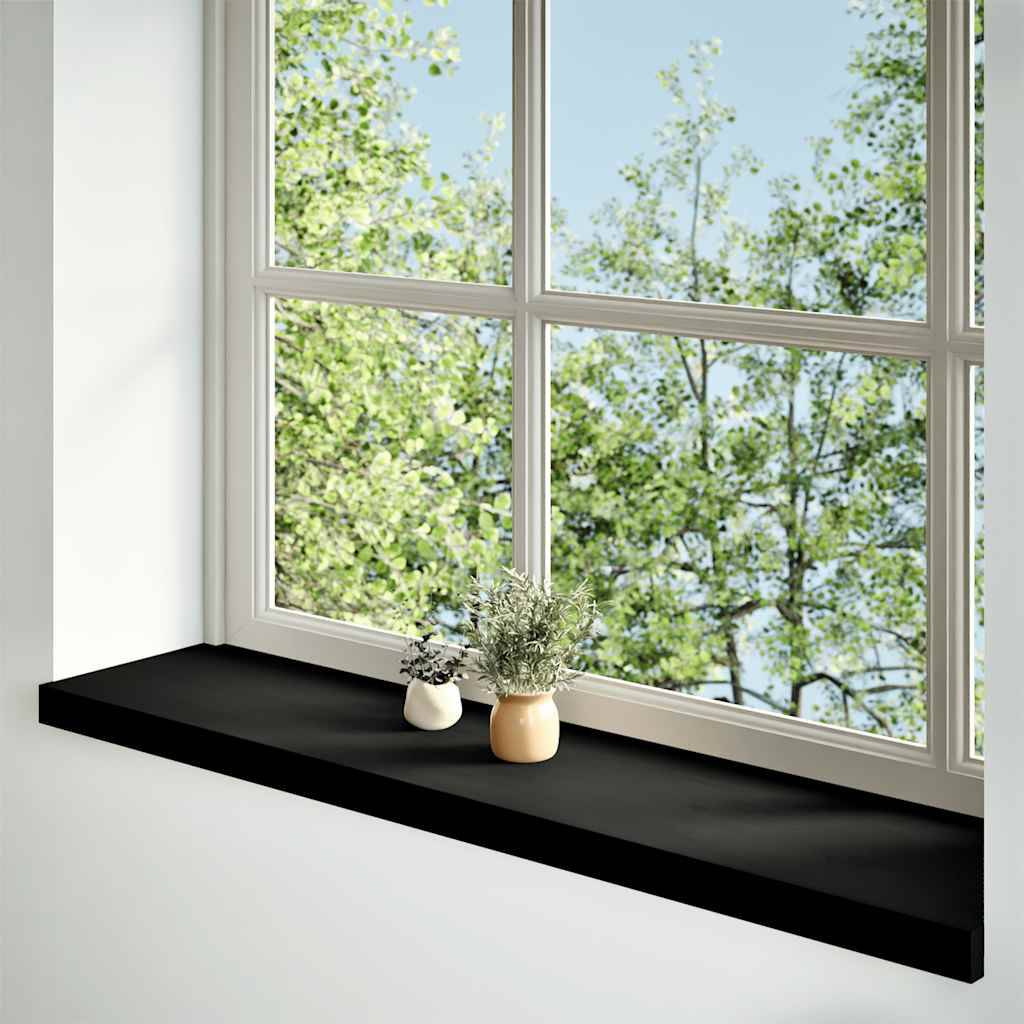 vidaXL Fensterbänke 2 Stk. Dunkelbraun 110x25x2 cm Massivholz Eiche