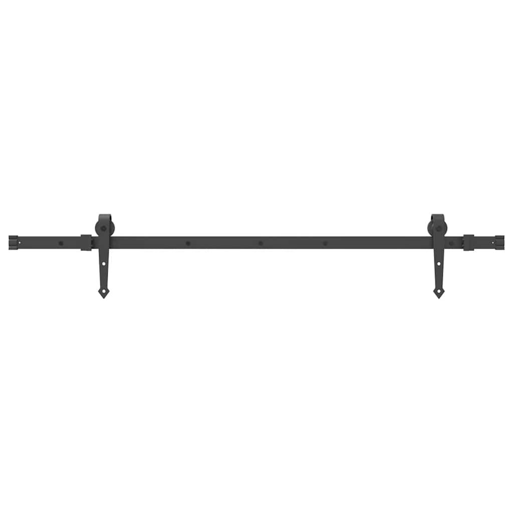 vidaXL Schiebetürbeschlag-Set 152,5 cm Stahl Schwarz