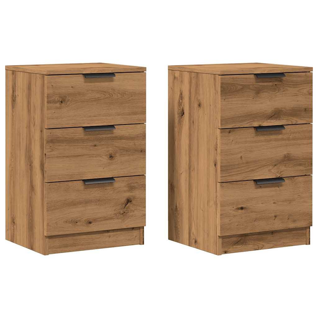vidaXL Nachttische 2 Stk. Artisan-Eiche 40x36x65 cm Holzwerkstoff