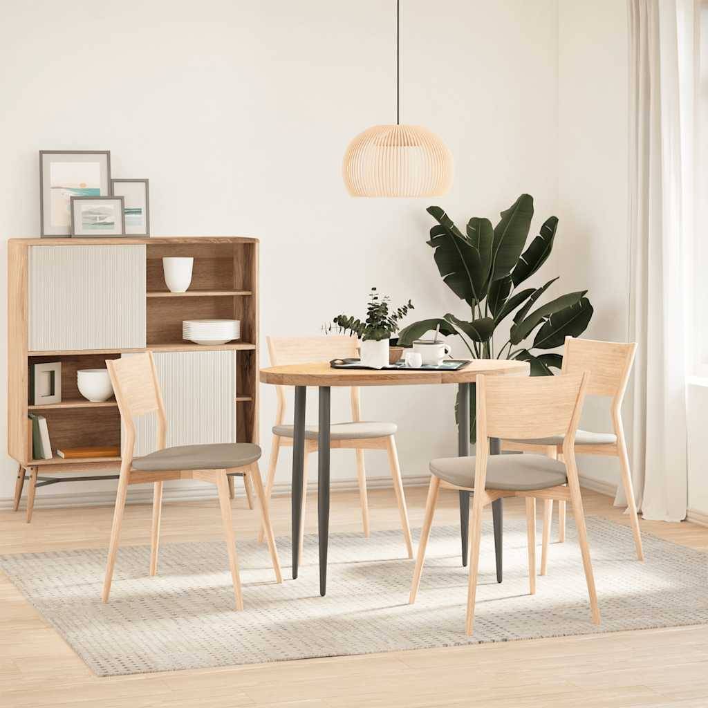 vidaXL Tischplatte 100x50x4 cm Massivholz Eiche Oval