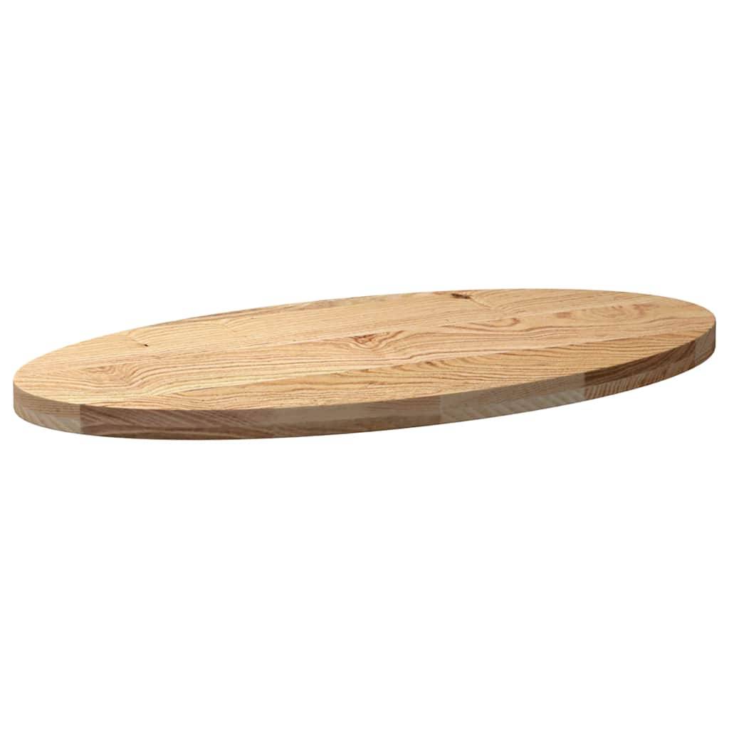 vidaXL Tischplatte 100x50x4 cm Massivholz Eiche Oval