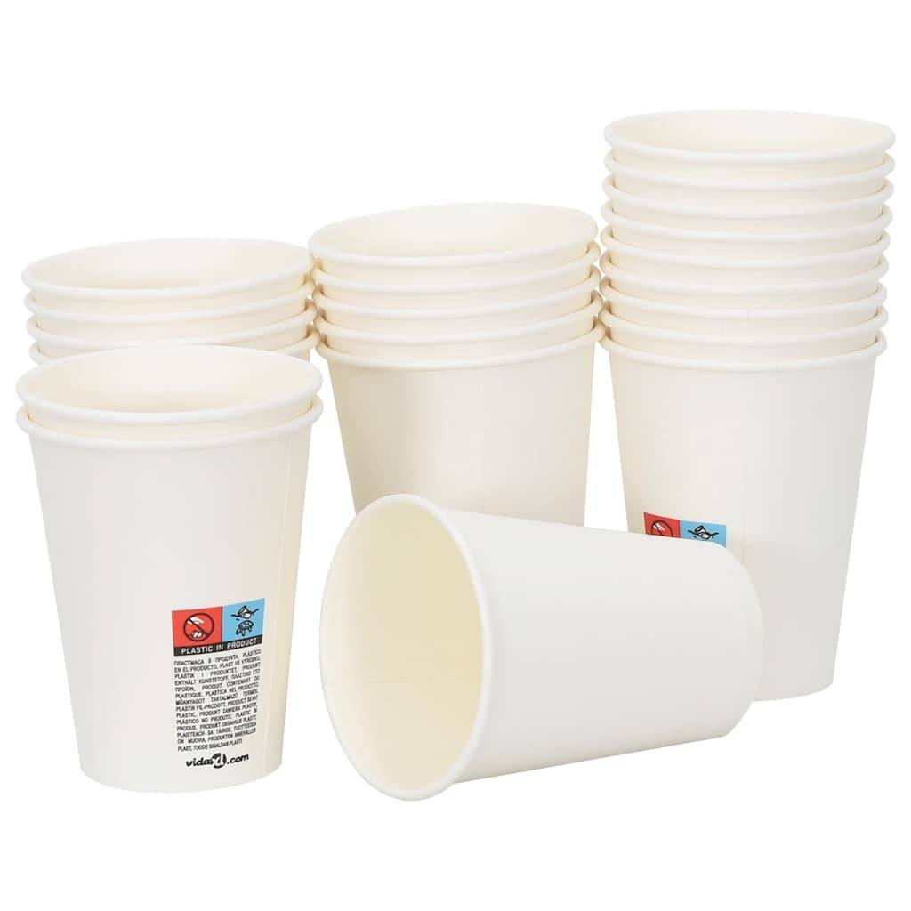 vidaXL Pappbecher 1000 Stk. 12oz 300ml Weiß