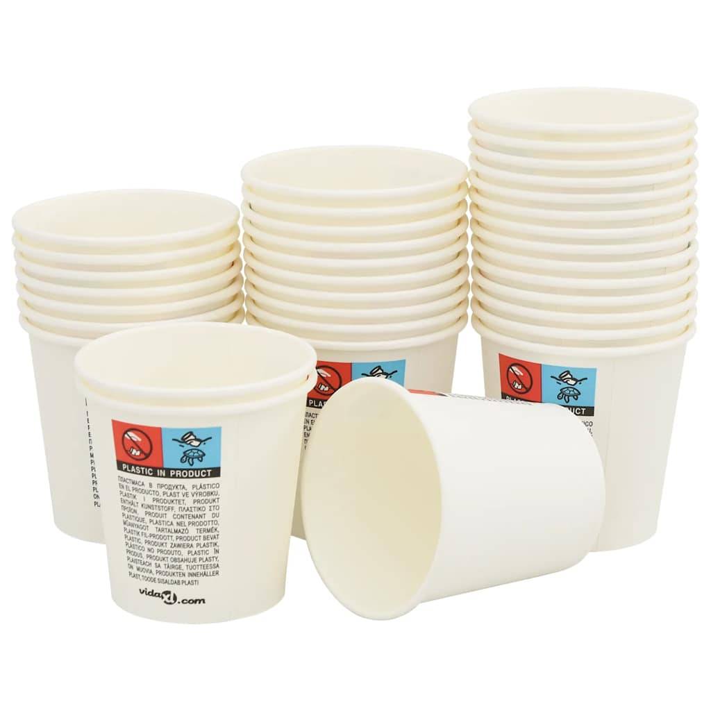 vidaXL Pappbecher 1000 Stk. 4oz 100ml Weiß