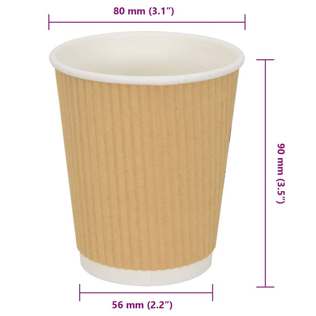 vidaXL Pappbecher 500 Stk. 8oz 200ml Braun