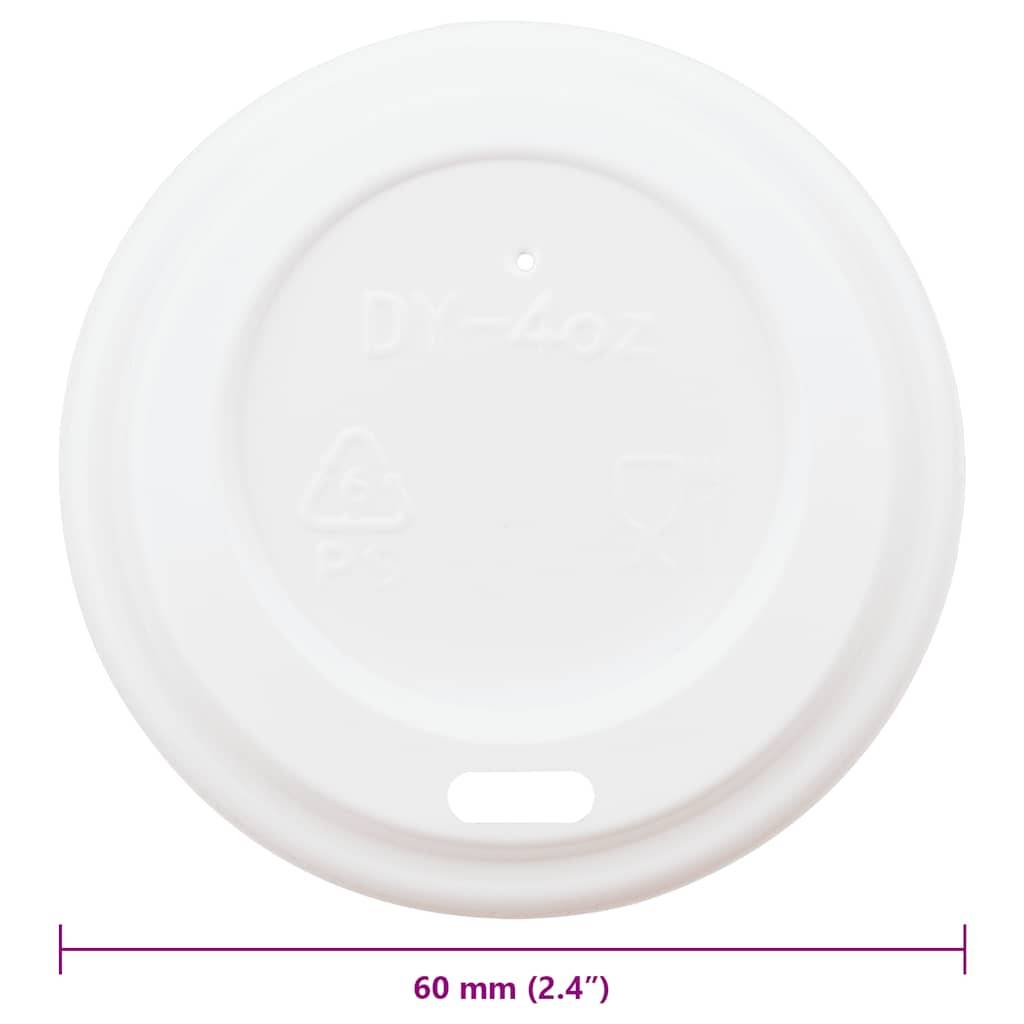 vidaXL Deckel für Pappbecher Ø60 mm 4oz 1000 Stk. Weiß Kunststoff