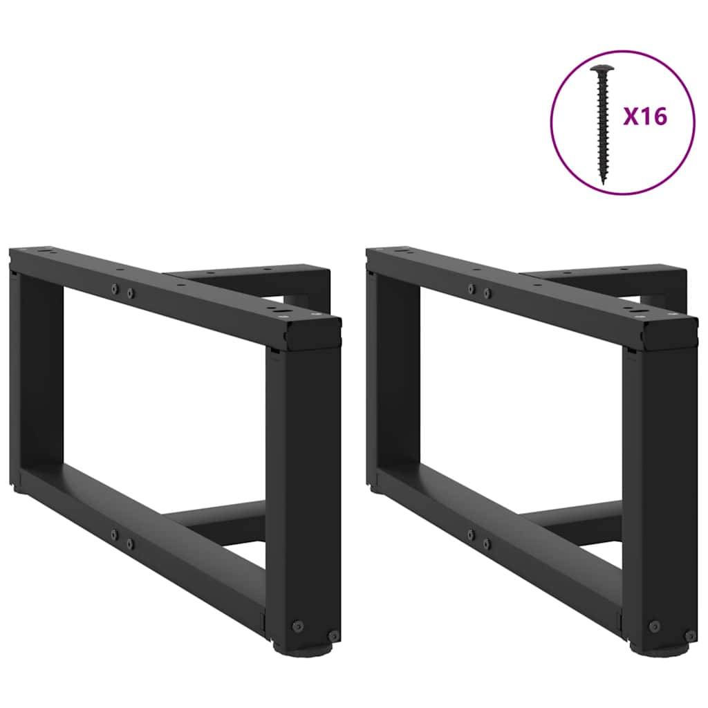vidaXL Couchtischbeine T-Form 2 Stk. Schwarz 70x25x(30-31) cm Stahl