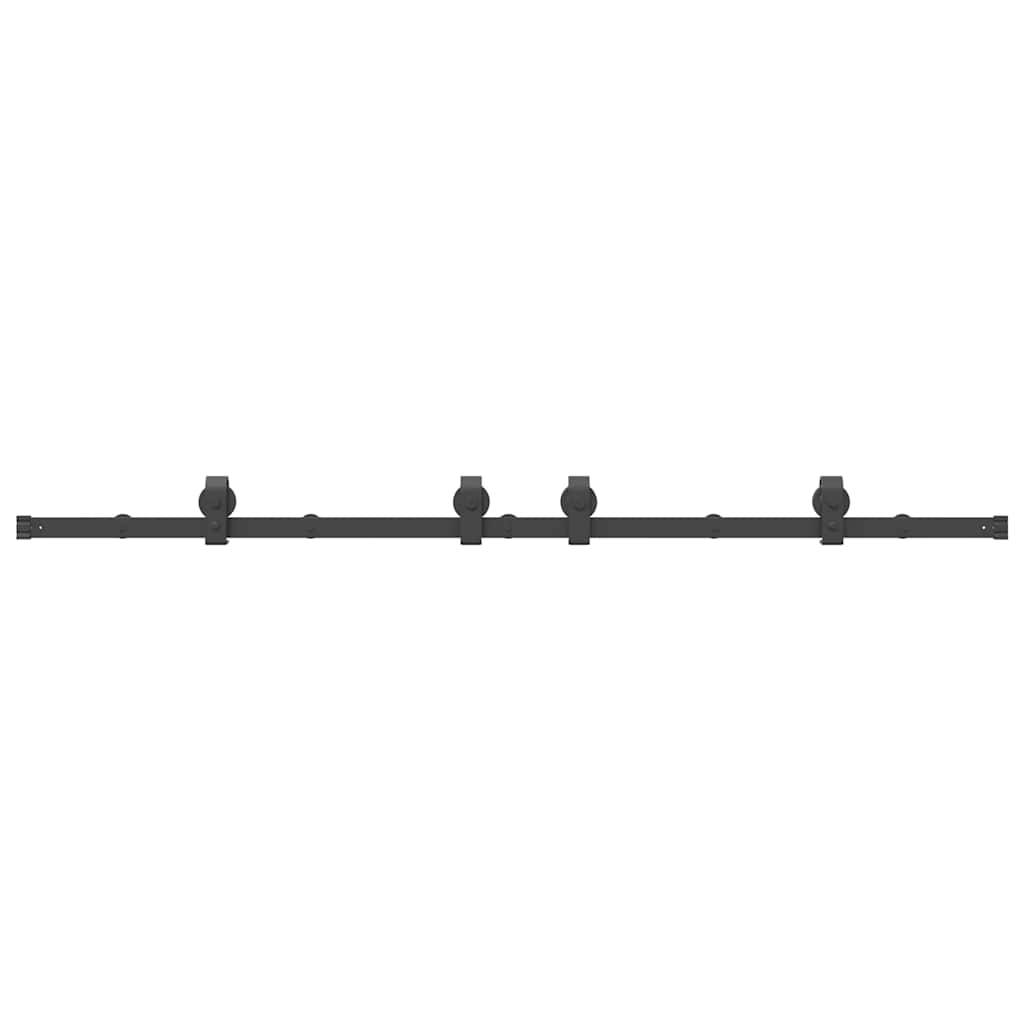 vidaXL Schiebetürbeschlag-Set 183 cm Stahl Schwarz