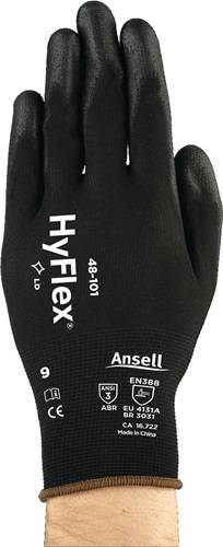 Ansell GmbH Handschuhe HyFlex® 48-101 Gr.8 schwarz EN 388 PSA II Nyl.m.PU ANSELL 48101080