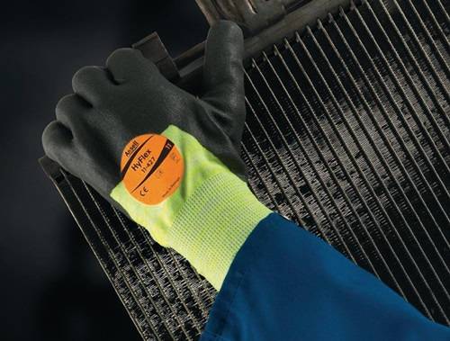 Ansell GmbH Handschuhe HyFlex® 11-427 Gr.9 grau/hellgelb EN 388,EN 407 PSA III 11427090