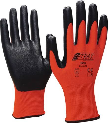 AS Arbeitsschutz GmbH Handschuhe Nitril Foam Gr.9 rot/schwarz Nyl.m.Nitrilschaum EN 388 PSA II NITRAS 3510-9