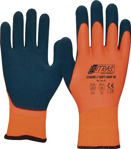 AS Arbeitsschutz GmbH Kälteschutzhandschuh SOFT GRIP W Gr.8 orange/dunkelblau EN 388,EN 511 PSA II 3560W-8