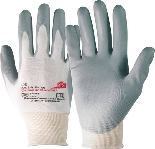 KCL GmbH Industriepark Rhön Handschuhe Camapur Comfort 619+ Gr.9 weiß/grau Polyamid mitPUR EN 388 Kat.II 061909941E