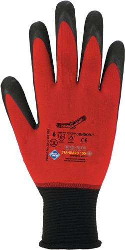 ASATEX Aktiengesellschaft Handschuhe Condor Gr.10 rot/schwarz 98% PA/2%EL EN 388,EN 407 PSA II ASATEX CONDOR-T/10