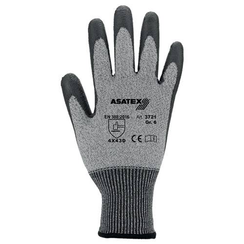 ASATEX Aktiengesellschaft Schnittschutzhandschuhe Gr.8 graumeliert/schwarz EN 388 PSA II 10 PA ASATEX 3721/8