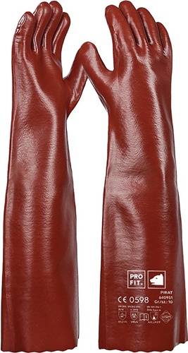 Fitzner GmbH & Co. KG Chemikalienschutzhandschuh Pirat Gr.10 rotbraun PVC EN388,EN ISO374-1 PSAIII 640951-10
