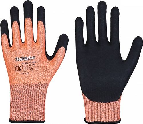 Richard Leipold GmbH Schnittschutzhandschuhe Solidstar 1683 Gr.10 orange/schwarz EN 388 PSA II 12 PA 1683-10