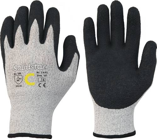 Richard Leipold GmbH Schnittschutzhandschuhe Solidstar 1443 Gr.10 grau/schwarz EN 388 PSA II 12 PA 1443-10
